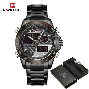 NAVIFORCE Luxury Brand Men's Wrist Watch Military Digital Sport Watches For Man Steel Strap Quartz Clock Male Relogio Masculino