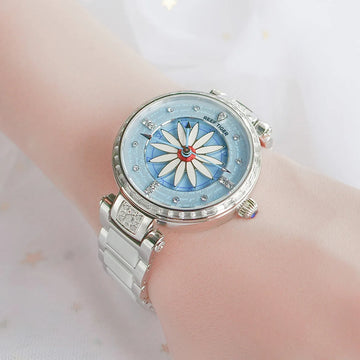 Reef Tiger/RT Fashion Lily Women Watch Diamonds Bezel Full Stainless Steel Watch Relogio Feminino RGA1599