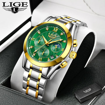 LIGE Fashion Women Watches Ladies Brand Luxury Stainless Steel Calendar Sport Quartz Watch Women Waterproof Watch Montre Femme