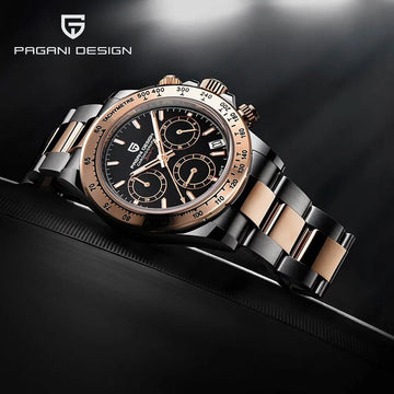 PAGANI DESIGN Fashion brand quartz men automatic date watches diving 100M men sport chronograph sapphire glass casual watch VK63