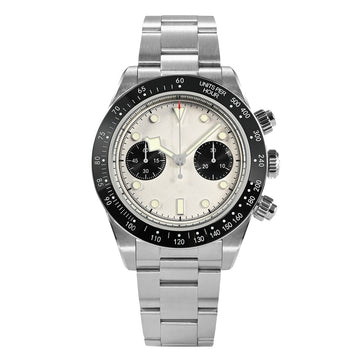 San Martin New 40mm Panda BB Chronograph Mens Watch Sports Fashion Style ST1901 Manual Mechanical Sapphire Waterproof 100M BGW-9