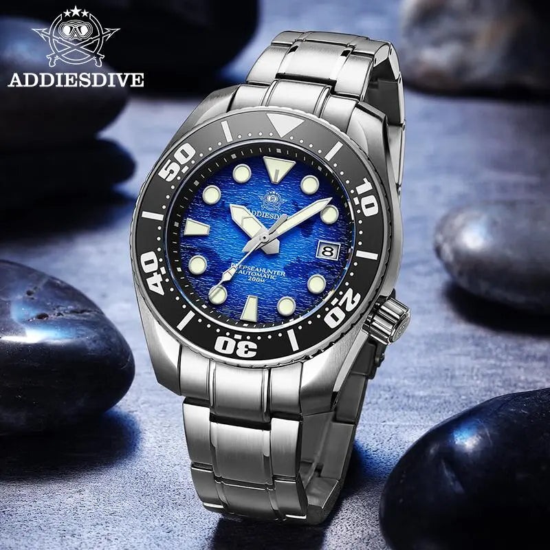 ADDIESDIVE Top brand Men Luxury WatchAD2102 200m Waterproof BGW9 Super luminous relogios masculinos Automatic Mechanical Watches