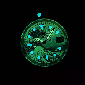 STEELDIVE SD1953SJ New Arrival C3 Green Luminous Kanagawa Dial 41MM Solid Bronze Case Water Ghost 200M Dive Watch NH35