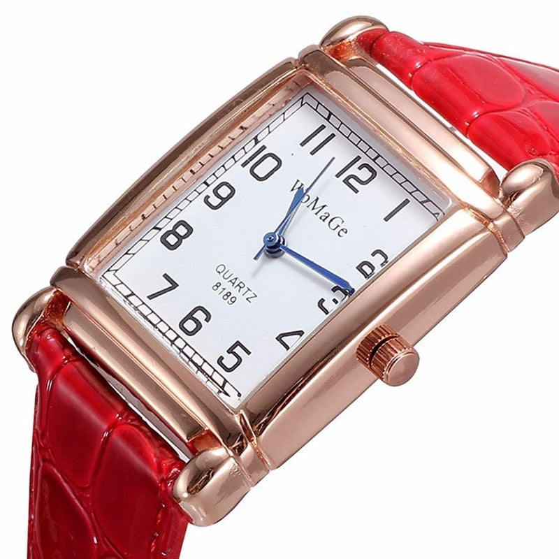 Square Rose Gold Wrist Watch