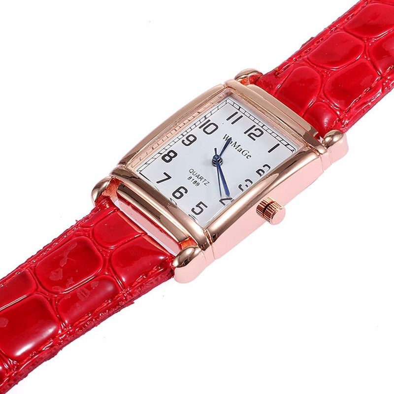 Square Rose Gold Wrist Watch