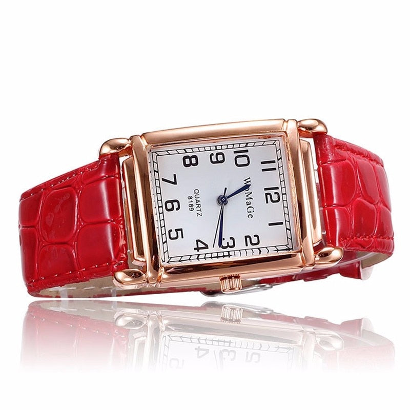 Square Rose Gold Wrist Watch