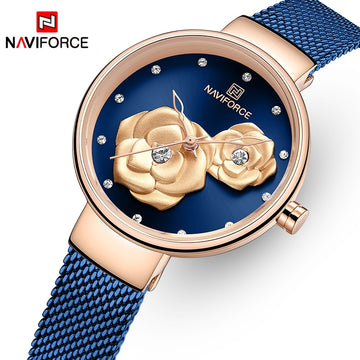 NAVIFORCE New Watch for Women Luxury Brand Creative Design Steel Mesh Women&#39;s Watches Female Clock Relogio Feminino Montre Femme