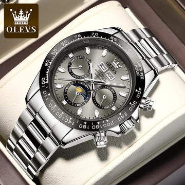 OLEVS Automatic Mechanical Watches for Men Stainless Steel Strap Luxury Brand Luminous Waterproof High Quality Man Wrist Watch