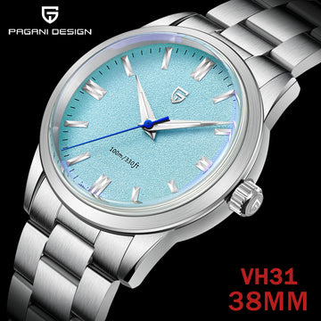 2023 New PAGANI DESIGN 38mm Men&#39;s Quartz Watches Stainless Steel AR Coating Sapphire VH31 Business Sports Watches reloj hombre